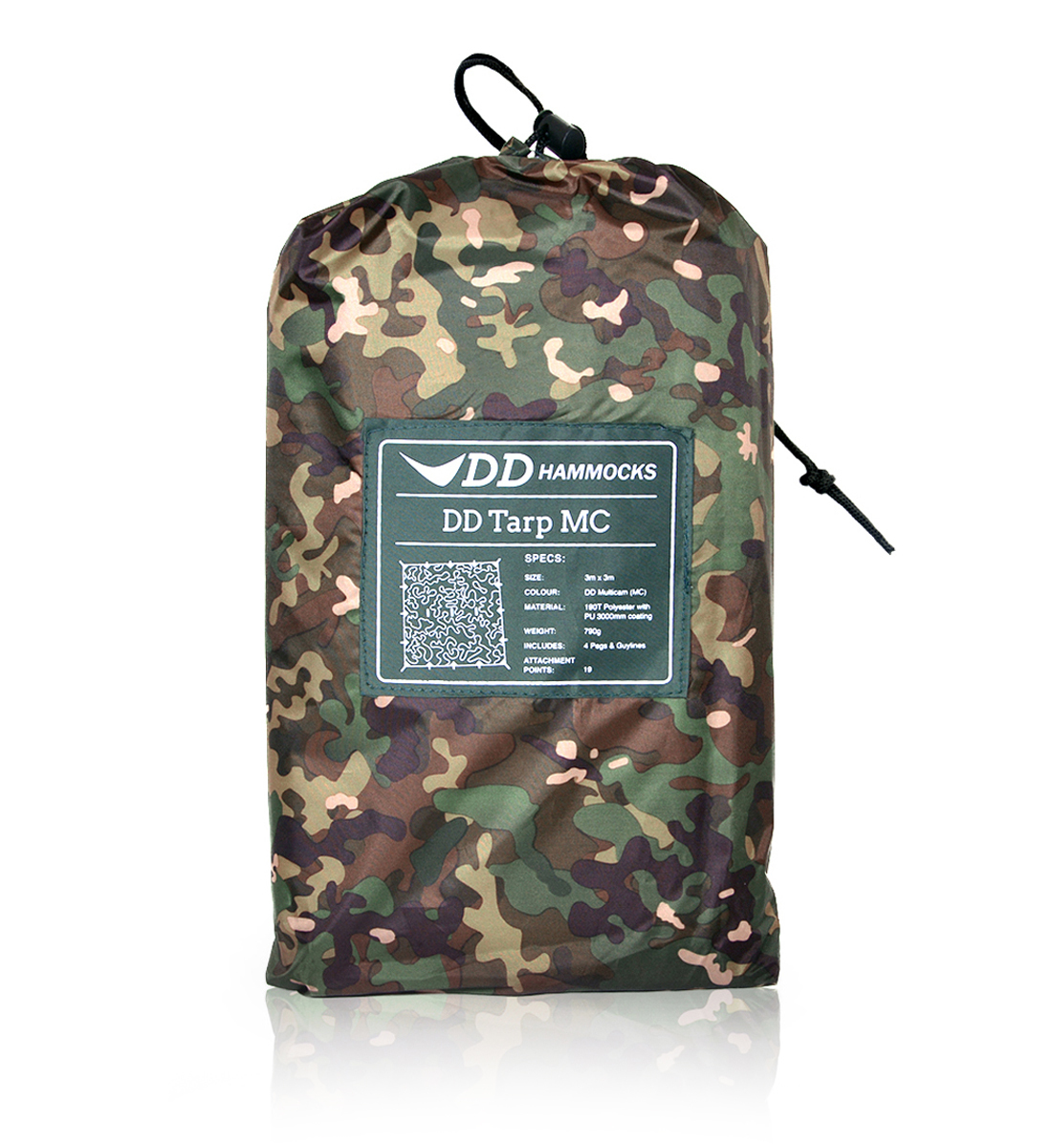 DD Tarp 3×3 – MC: Lightweight Camouflage Shelter for Hammocks & Solo Adventures