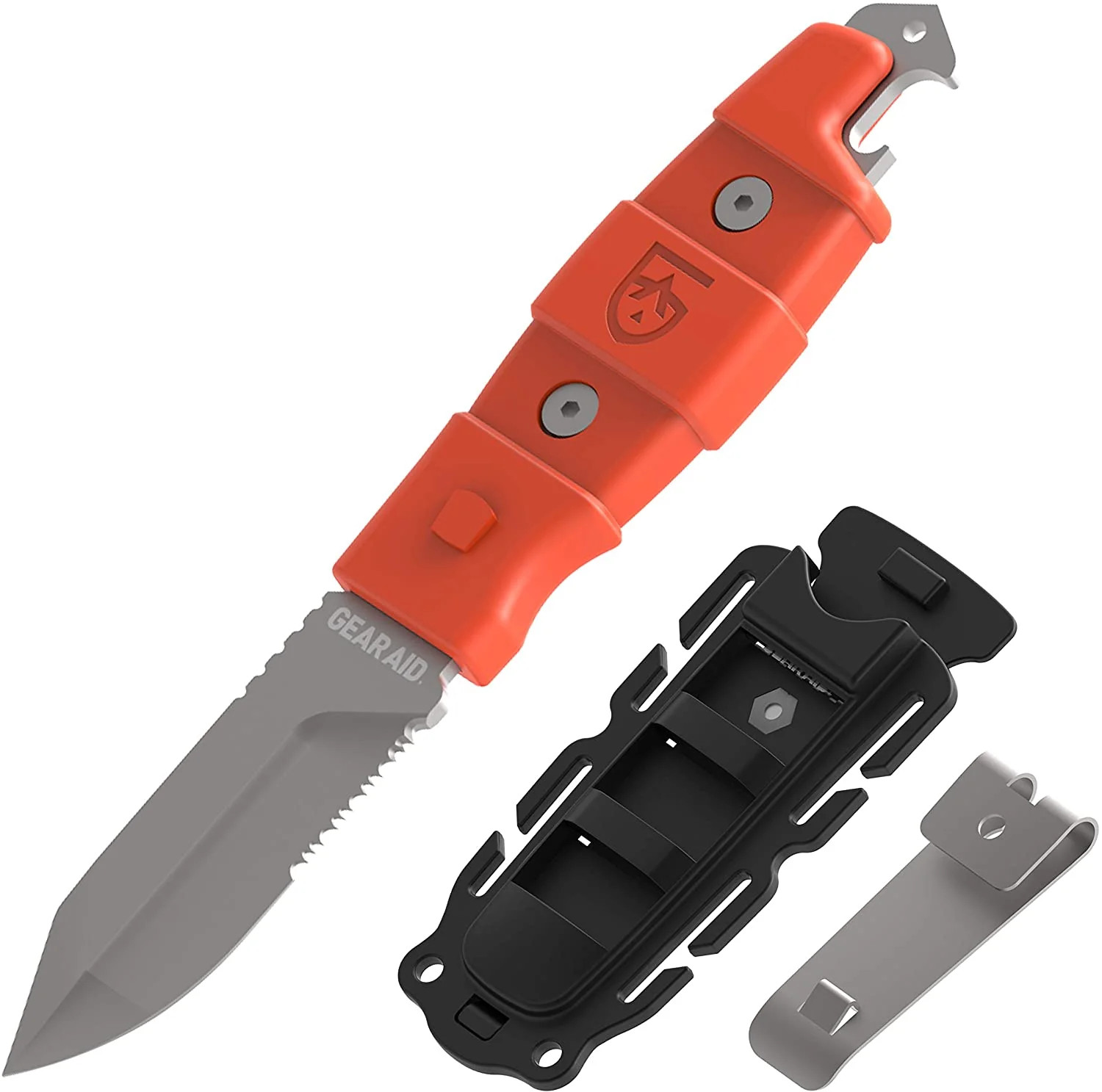 Gear Aid Buri Utility Knife Fixed Blade 3in Titanium Coated Blade with Sheath