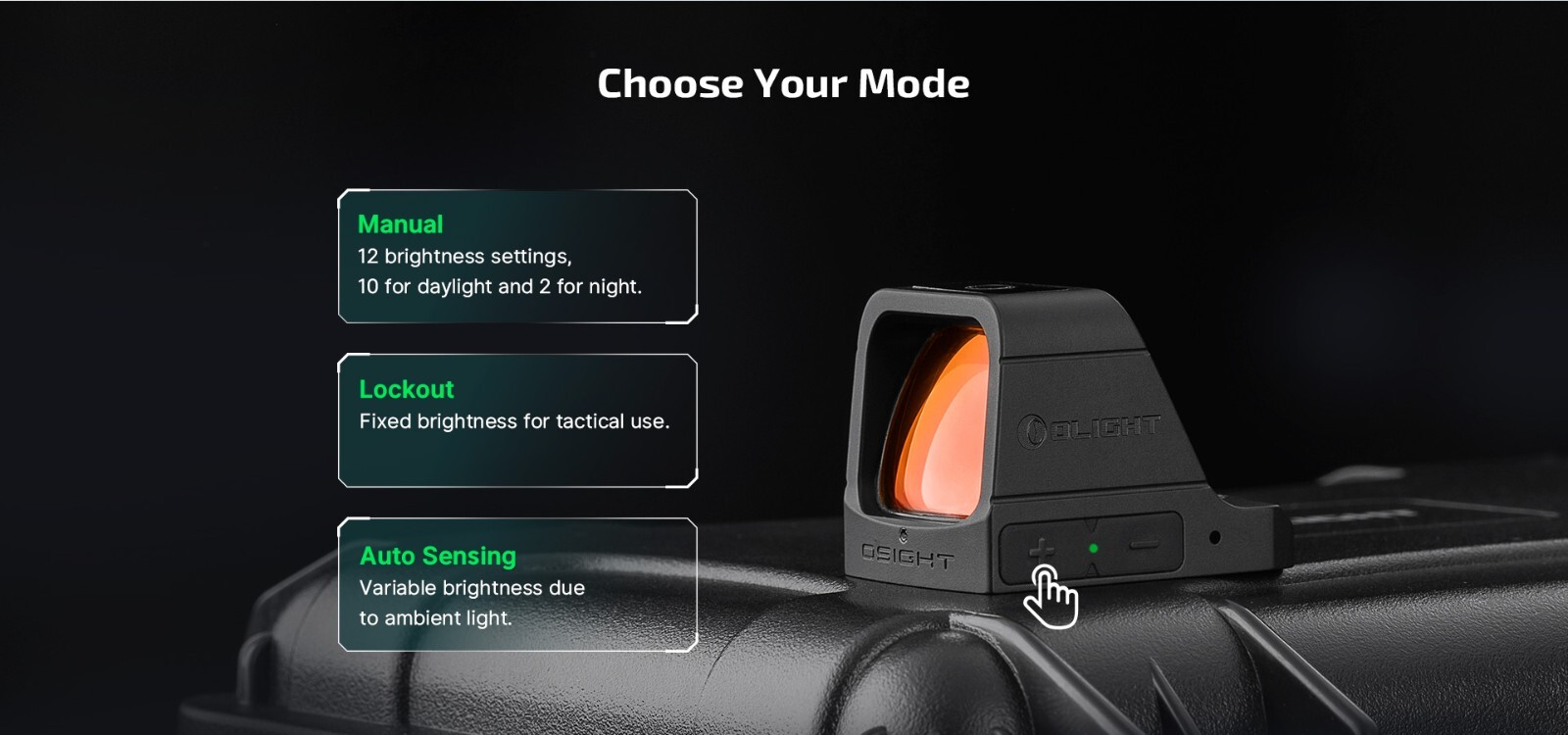 Olight Osight Osight Red 3 MOA Dot & PL-MINI 3 Valkyrie Rail Mounted Light