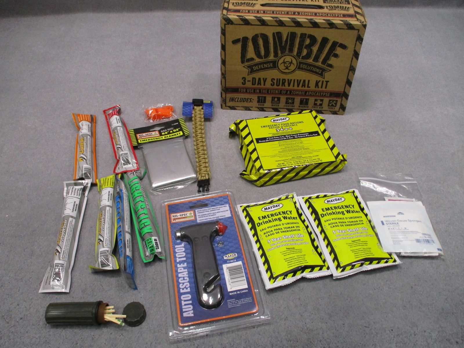 Zombie Defense Solutions 3-Day Survival Kit Emergency Preparedness Gear New