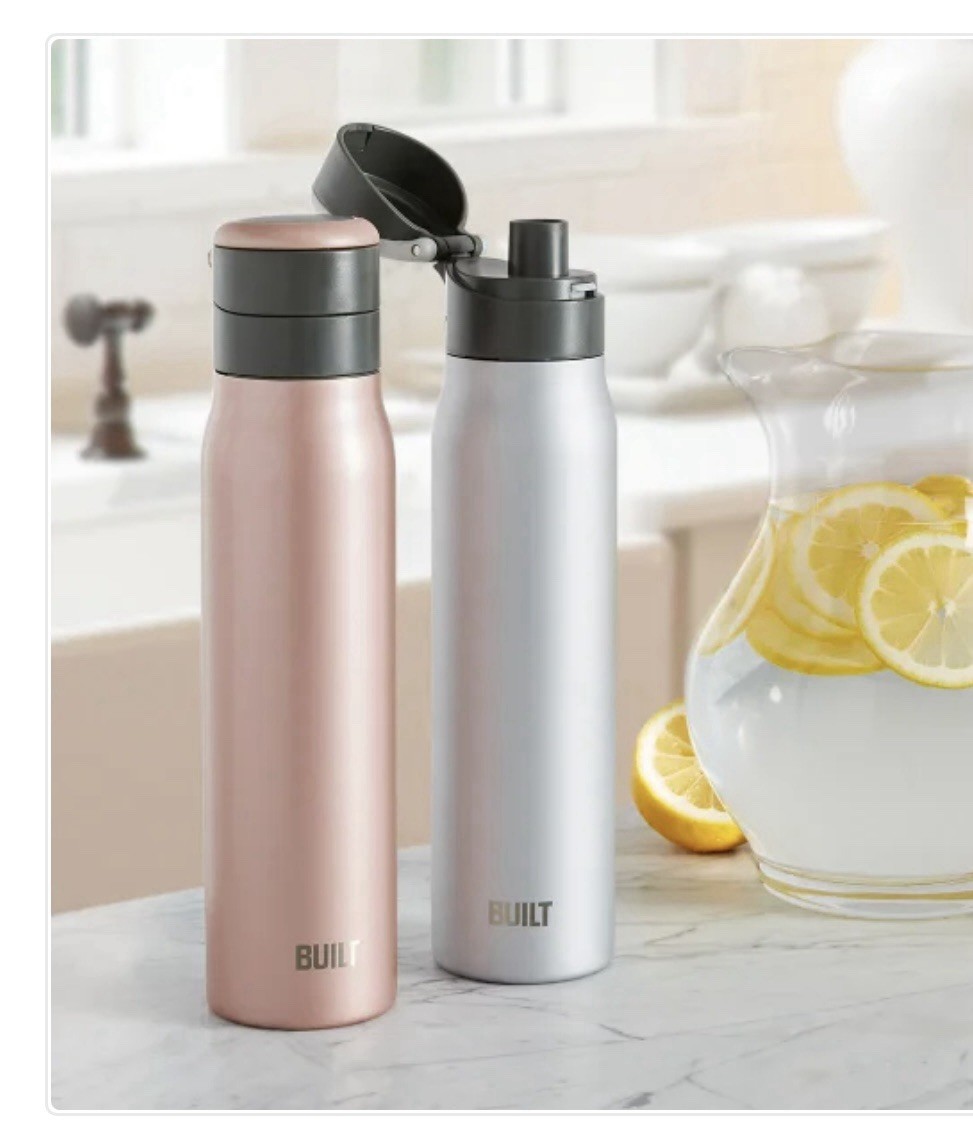 Built NY Slide Lock 24oz Stainless Steel Bottle, 2-pack/New