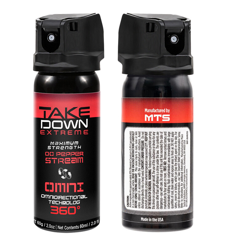 1/3/5 Pack Mace Take Down Omni 360 Pepper Spray 60ml 2oz Self Defense Protection