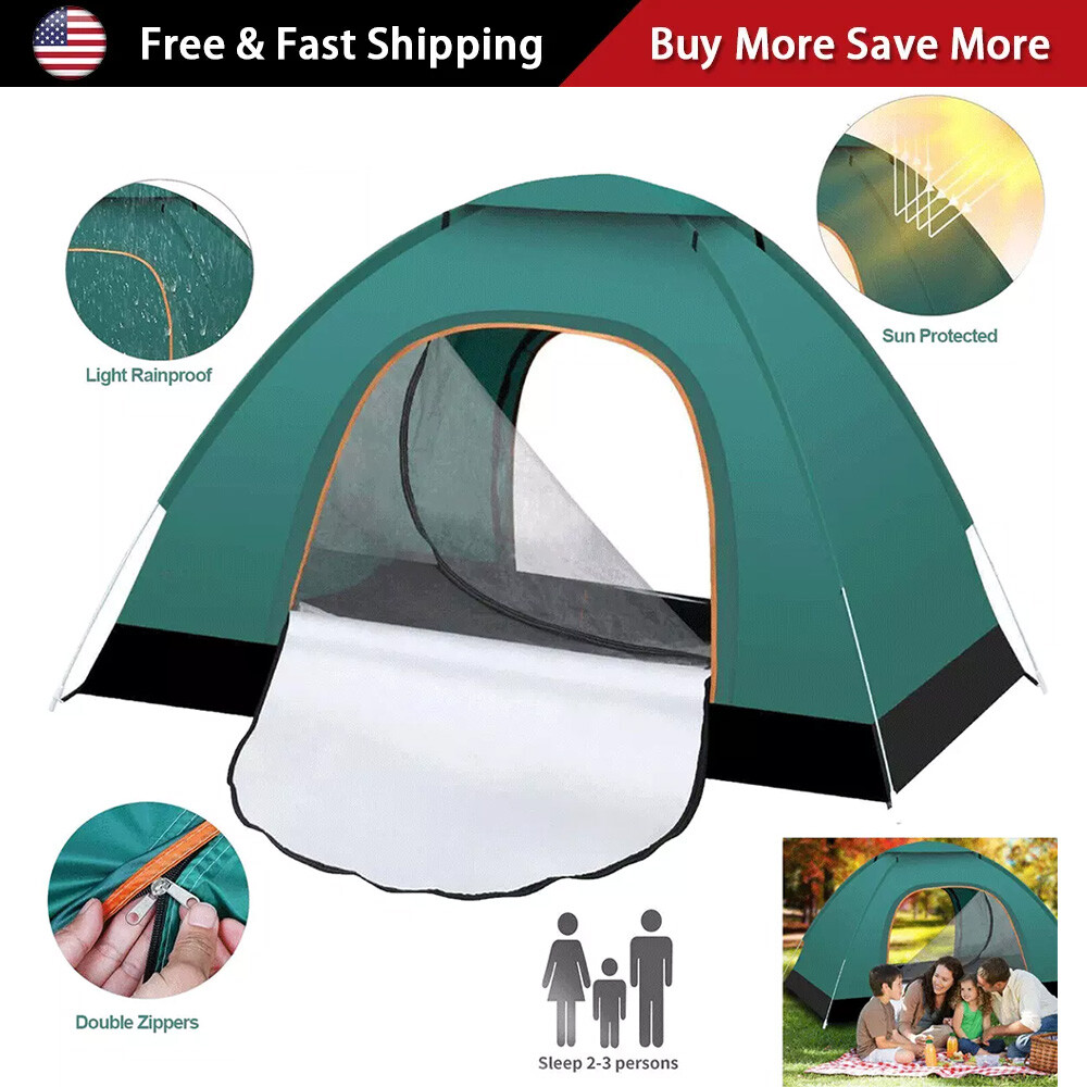 2-3 Persons Portable pop up Camping Tent Instant Automatic Outdoor for Hiking