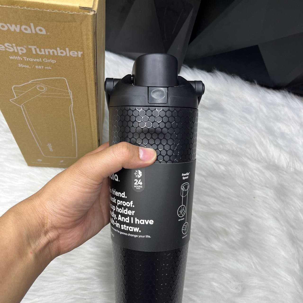 New Owala Fairways For Days FreeSip Sway Golf Water Bottle 30oz Gift BLACK