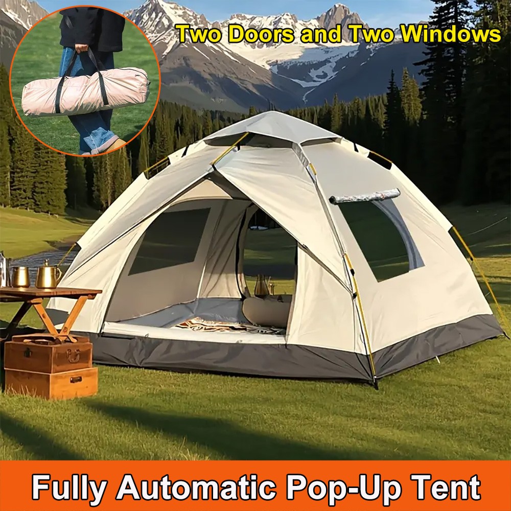 3-4 Person Pop Up Tents Waterproof Windproof Instant Tent for Camping Hiking