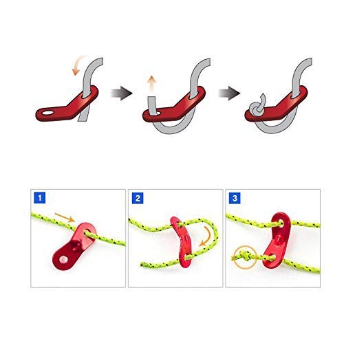 Takelablaze 20 PCS Tent Rope Tensioner, Aluminum Guyline Cord Adjuster Red