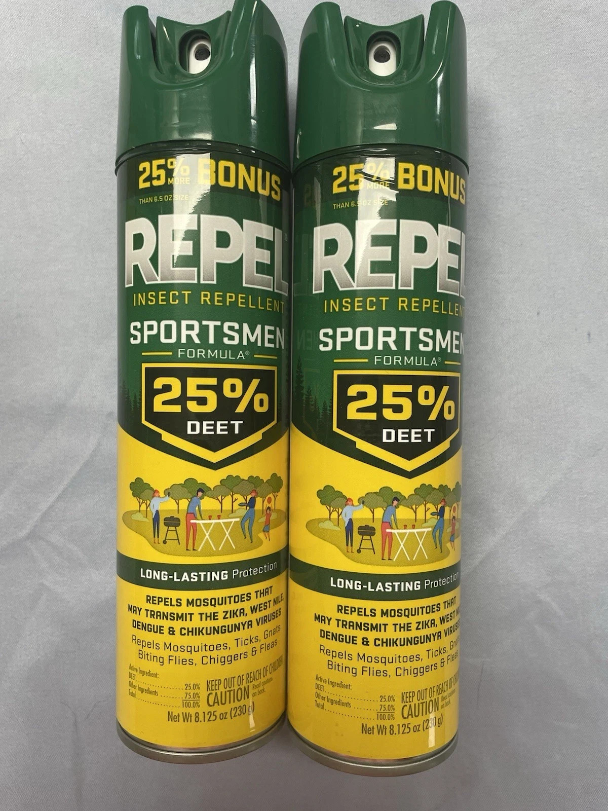 (2 pack) Repel Insect Repellent Sportsmen Formula 25% DEET, Bonus Aerosol, 8.125