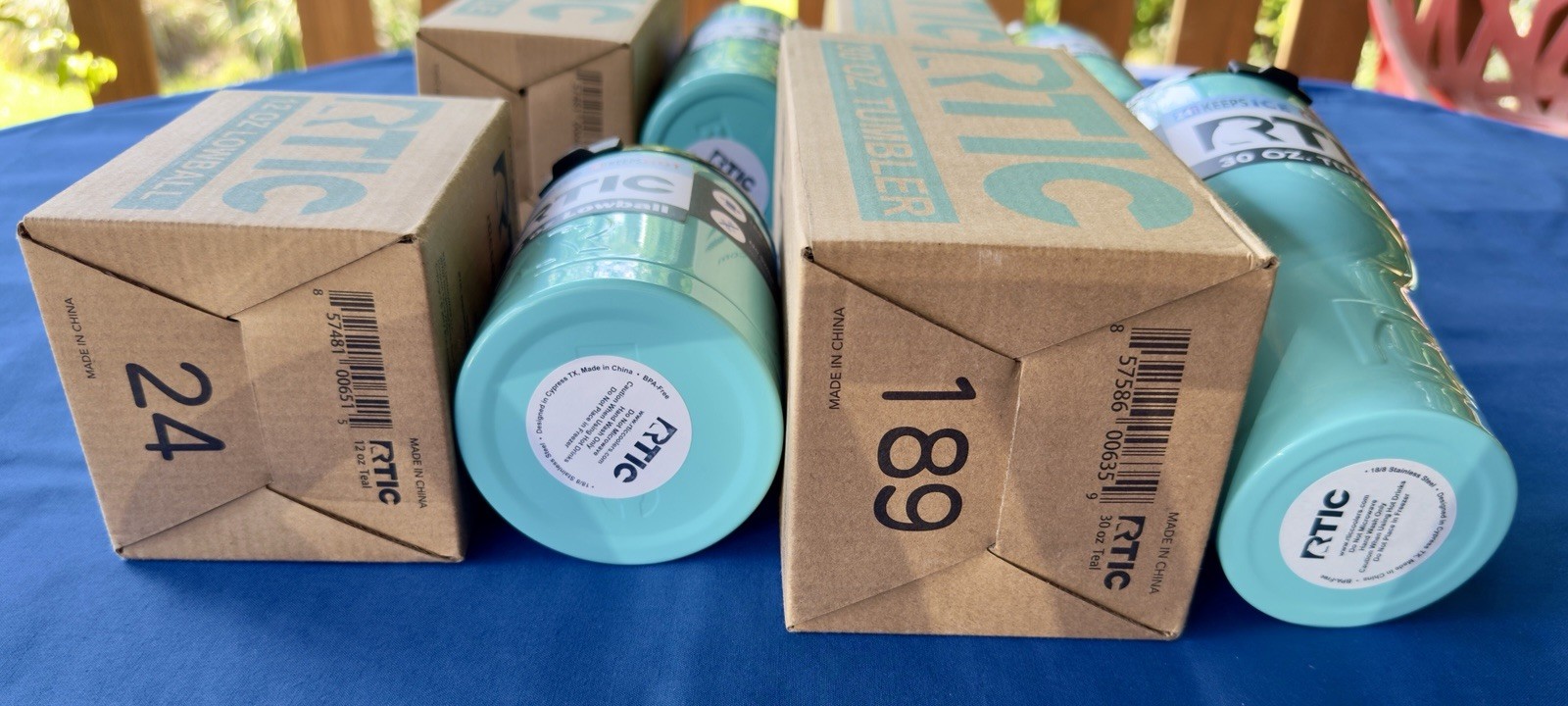 RTIC Teal Collection Lot Of 4 Retired Tumbler Bottle Set 30oz 25oz 18oz 12oz NEW