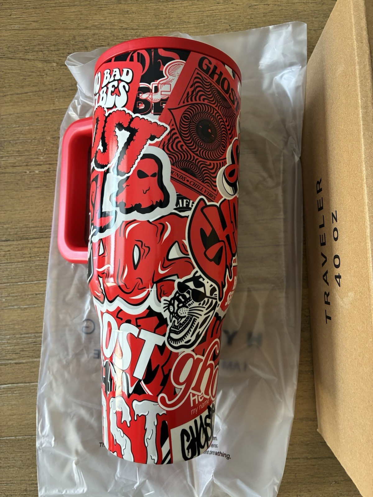 HYDROJUG TRAVELER 40oz GHOST LIMITED EDITION! GRAFFITI STICKER TUMBLER NEW W BOX