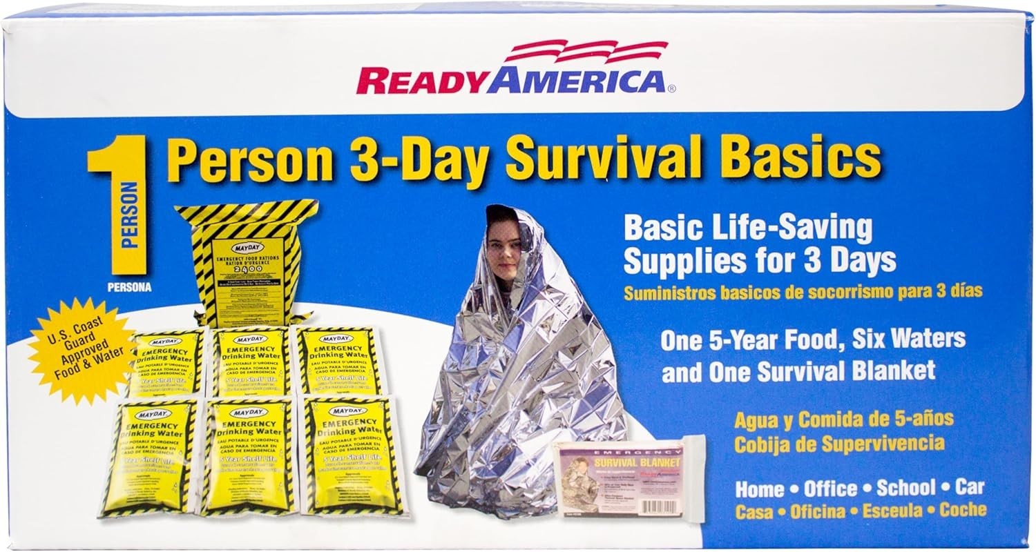 Emergency Kit 1 Person 3 Day Survival Pack Water Food Blanket Earthquake Flood