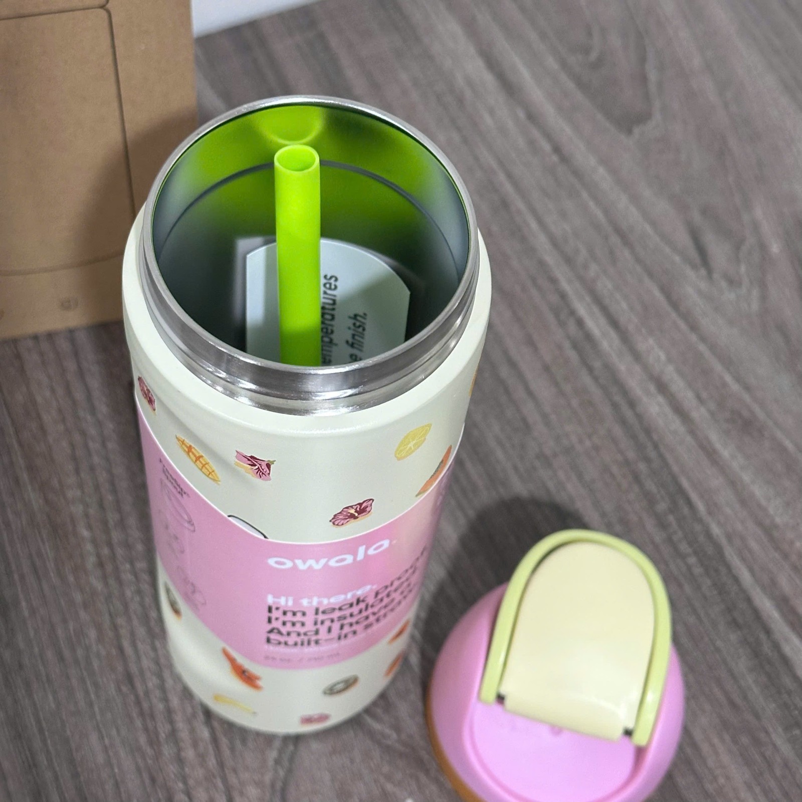 Owala FreeSip 24oz Just Ripe Summer Fruit Birthday Bash Water Bottle NEW