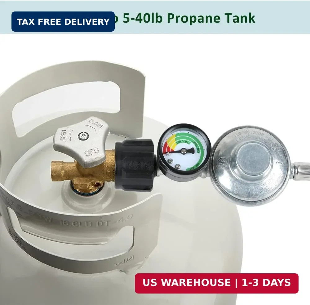 3Ft Propane Hose Regulator with Gauge, Universal Gas Grill Regulator and Hose fo