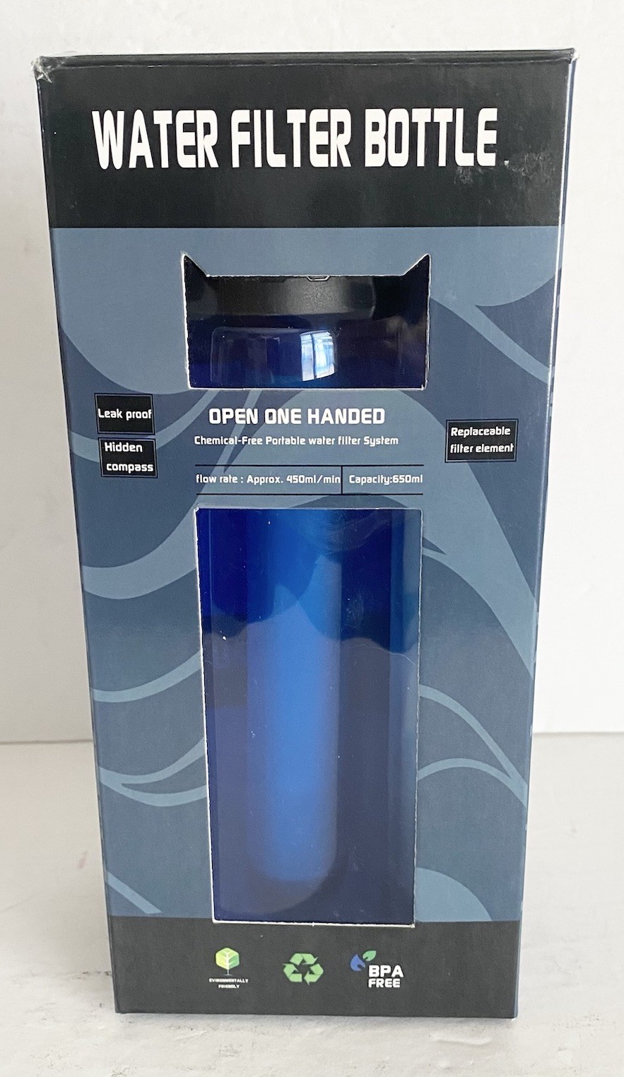 Leak-Proof Water Filter Bottle BPA Free Chemical Free Portable System Travel
