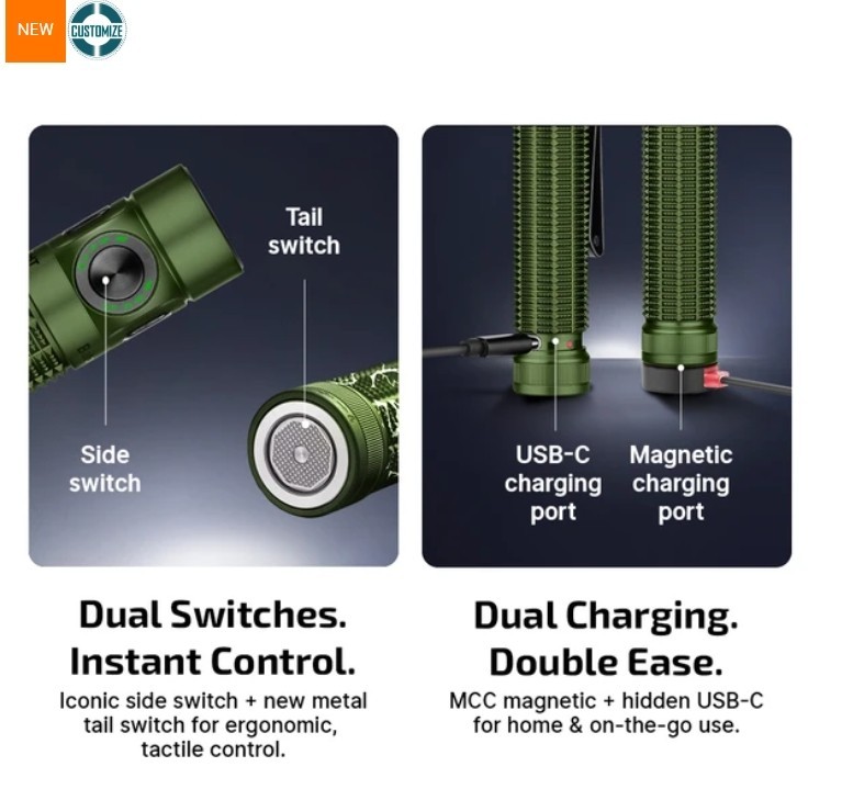 Baton 4 Pro Dual Switch High Lumen Compact EDC Flashlight