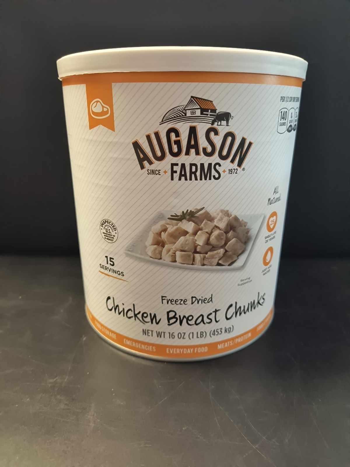 16 oz. Precooked Premium Freeze Dried Canned Chicken Breast Chunks