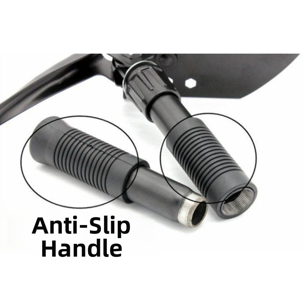 Portable Folding Survival Shovel Carbon Steel with Anti-slip Handle 47.5x10cm