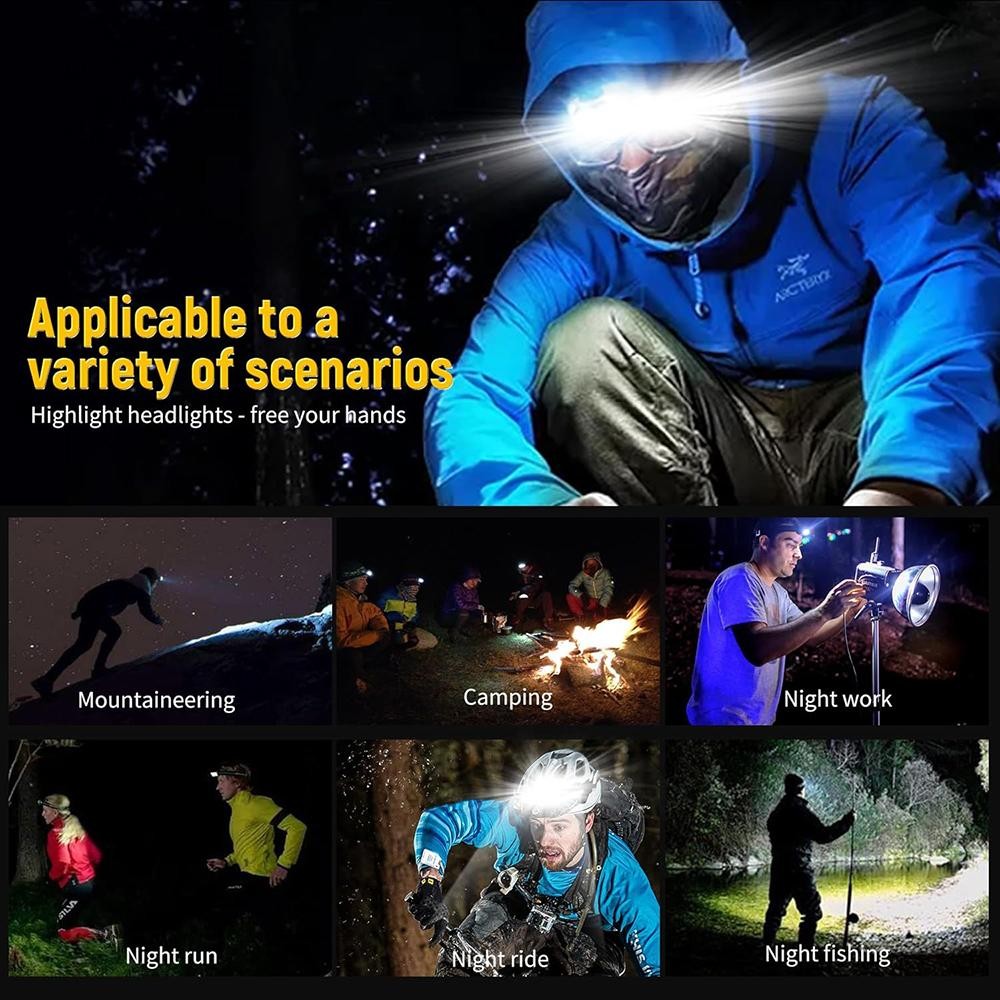9900000LM Super Bright LED Headlamp Rechargeable Headlight Flashlight Head Torch