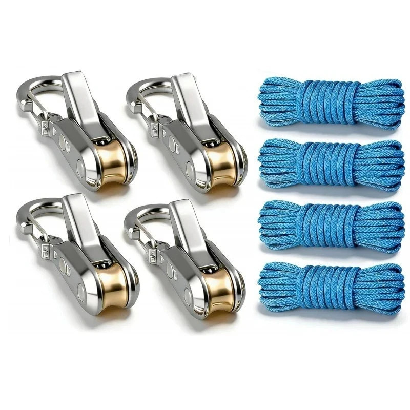 6 Lock Rope Buckle Down Hooks Tie Tightening Tensioner Rope Roller with Cargo