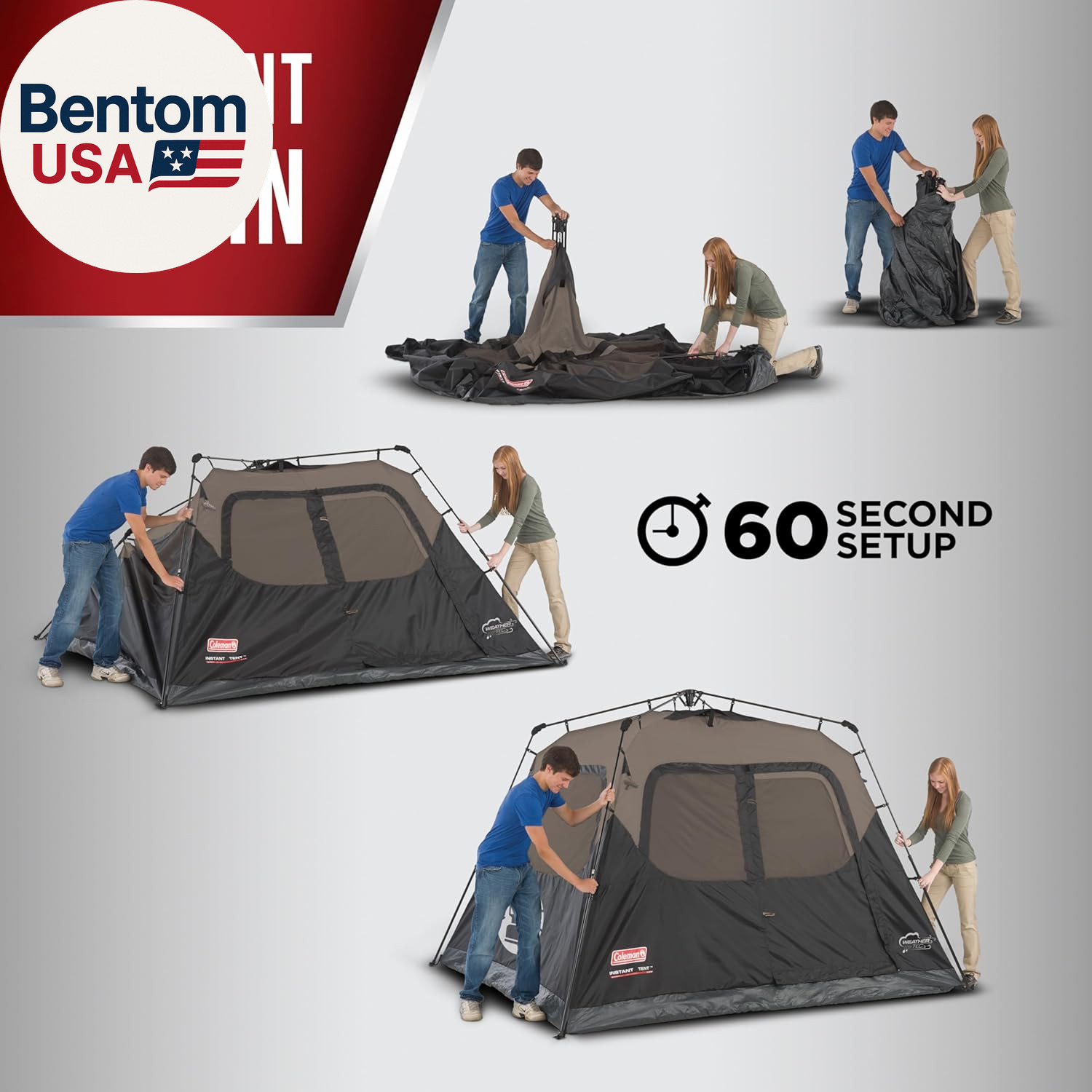 4/6/8/10 Person Instant Camping Tent with 1-Minute Setup, Large Family Tent with