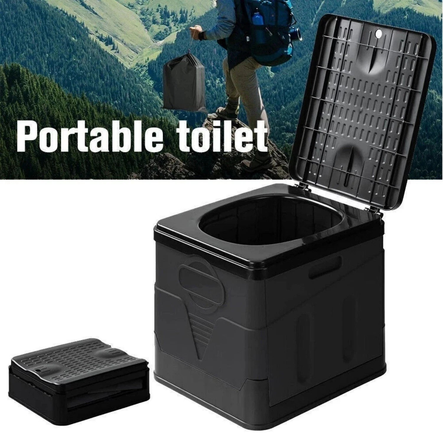 20L Portable Folding Toilet Car Travel Potty Adult Children Camping Hiking beach