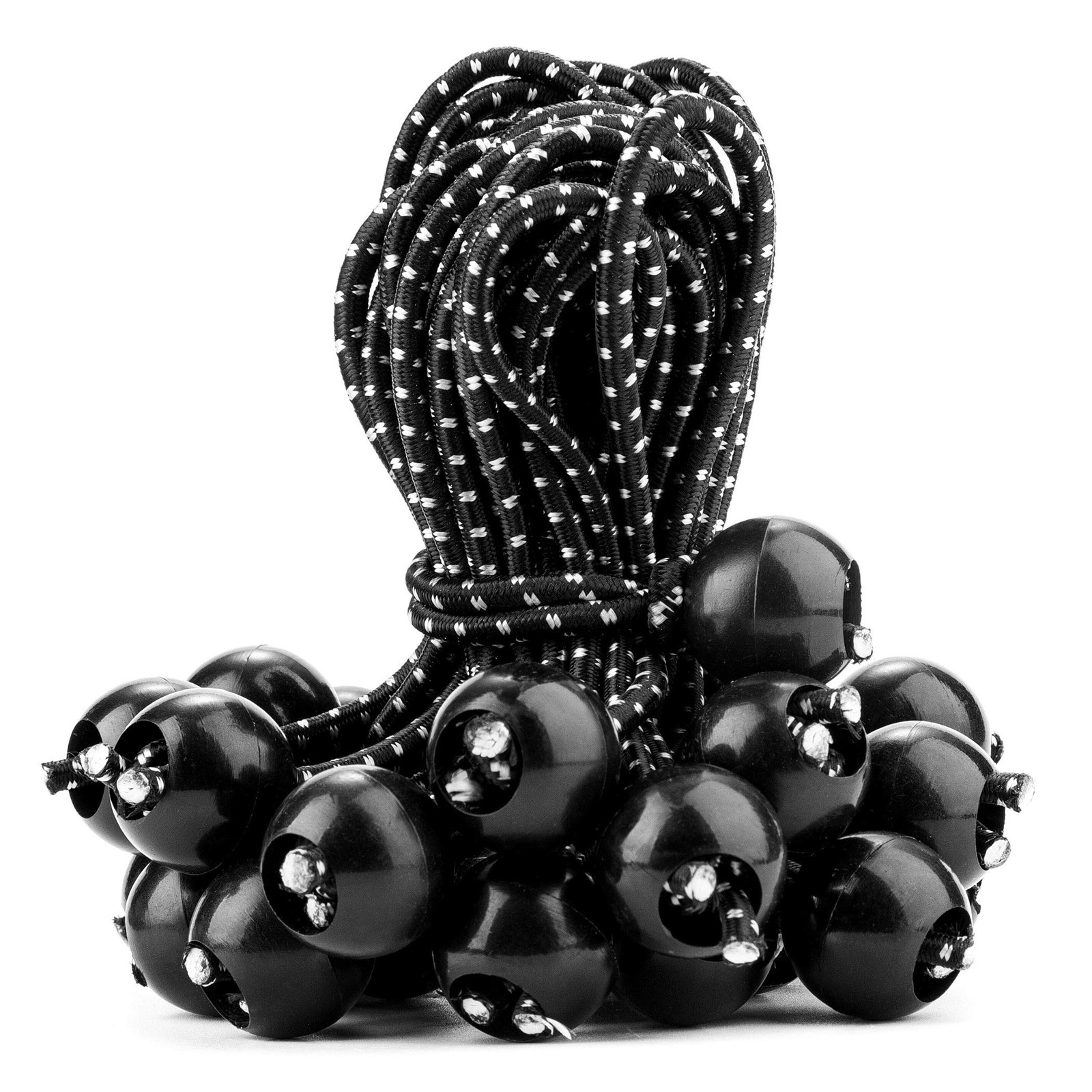 Cartman 30 Pack 6 Inch Ball Bungee Cords Canopy Ties with 6 inch, Black
