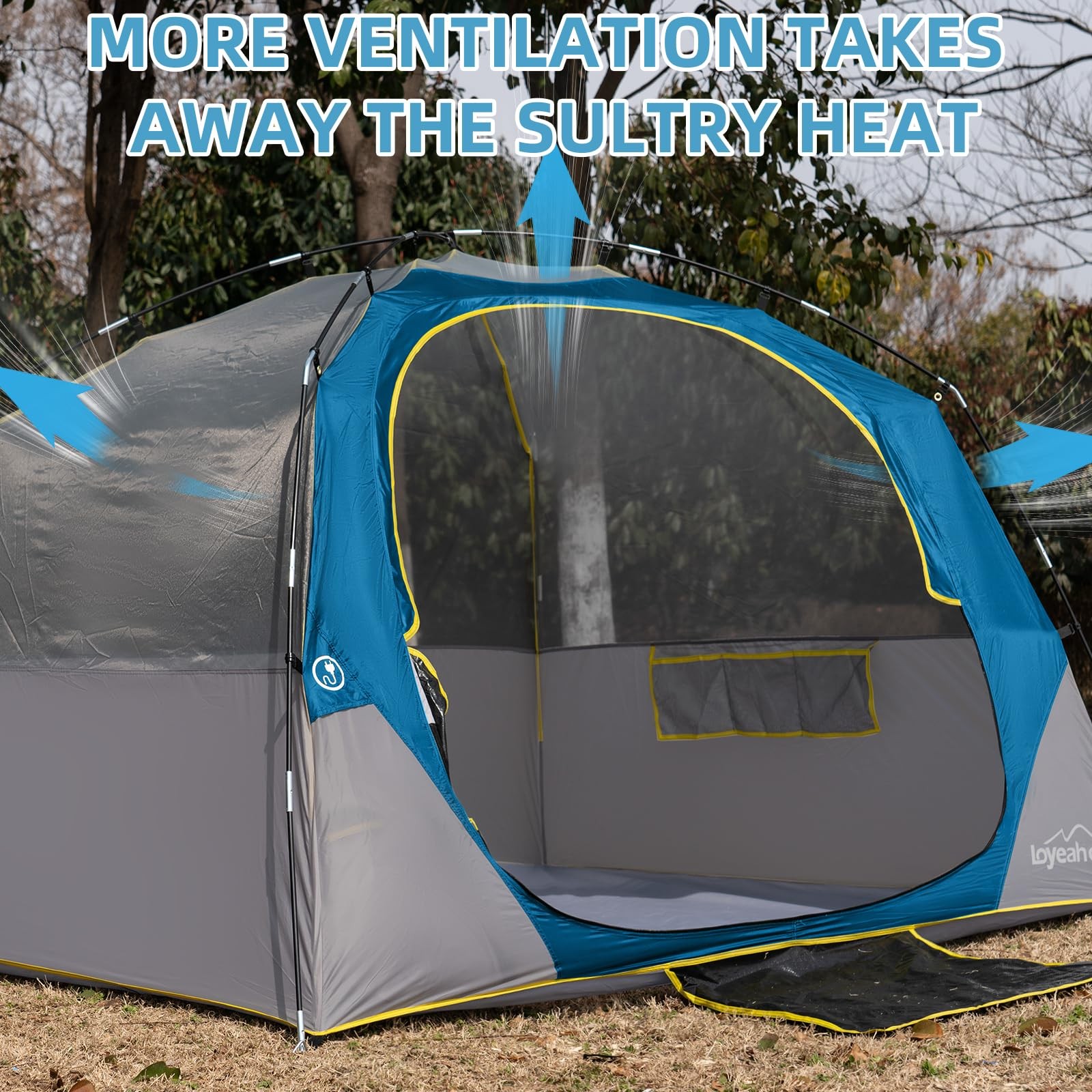 Loyeahcamp Tents 4 Person Camping Tent Easy Setup Waterproof Family Tents For