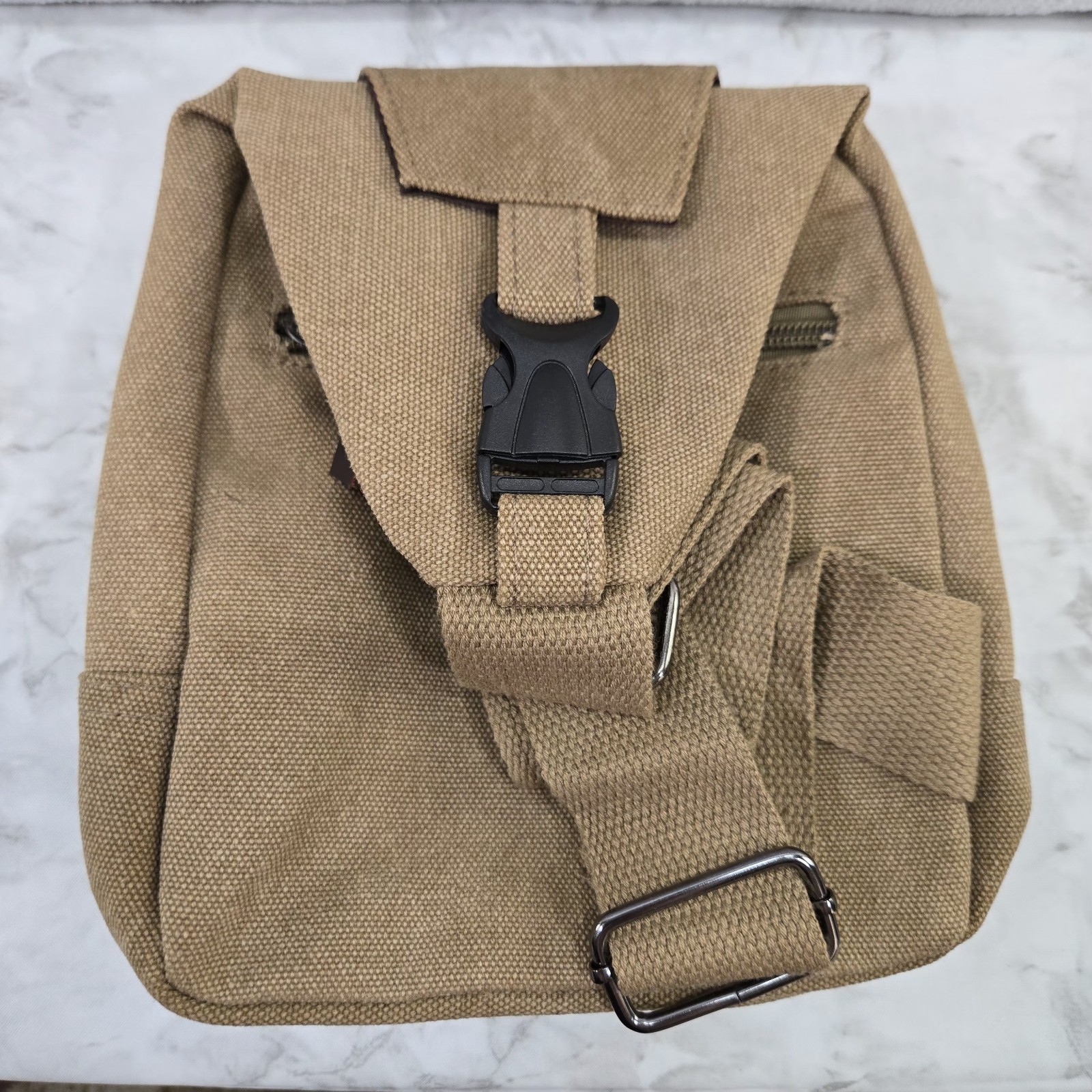 Canvas Sling Bag Over the Shoulder Small Unbranded Tan NIB