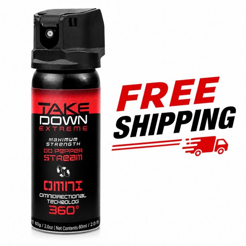 360 Omni Pepper Spray Stream Maximum Strength Self Defense Protection 2oz 60ml