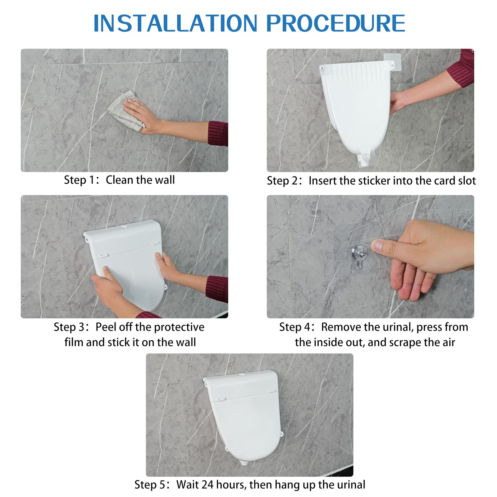 Wall Mounted Commercial Urinal With Cover Bathroom Washout Urinal for Men Pla…