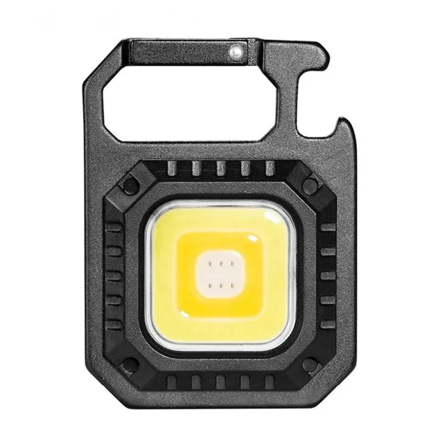 1pc Black Mini LED COB Flashlight USB Rechargeable 800LM Work Light – NEW