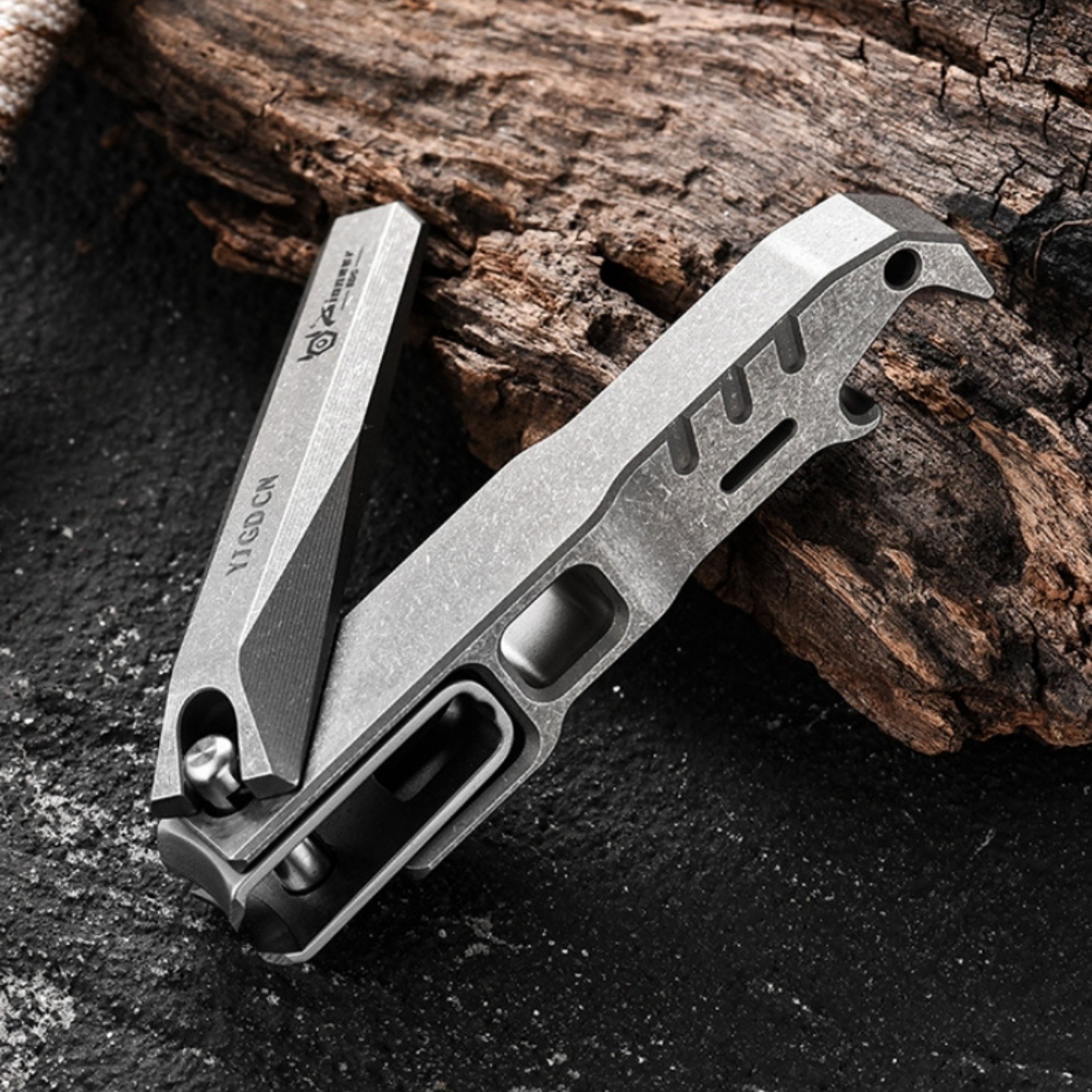 Titanium Alloy Nail Clippers EDC Bottle Opener Buckle File Portable Durable
