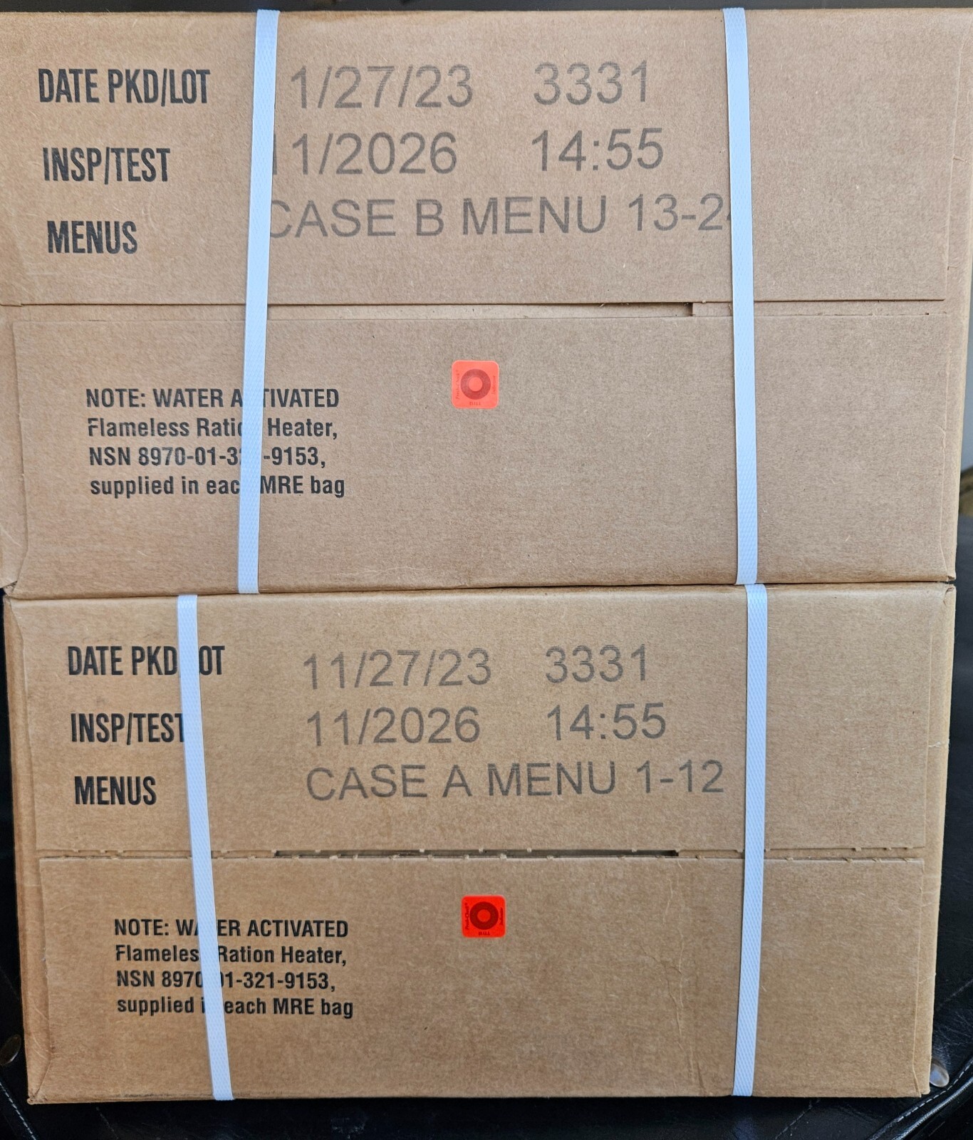 MRE (Meals Ready to Eat) A or B Factory Sealed Cases Fresh dates avail 2026
