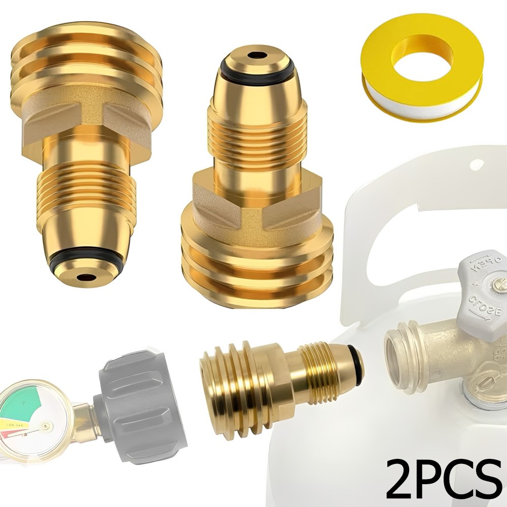 2PCS POL to QCC1 Propane Tank Adapter 100 lbs LP Tank Valve to Type-1 Fitting US