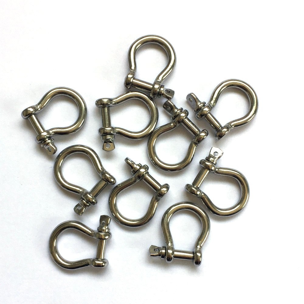 Stainless Steel 4mm Bow Shackle Silver Marine Hardware Paracord Jewelry Marine