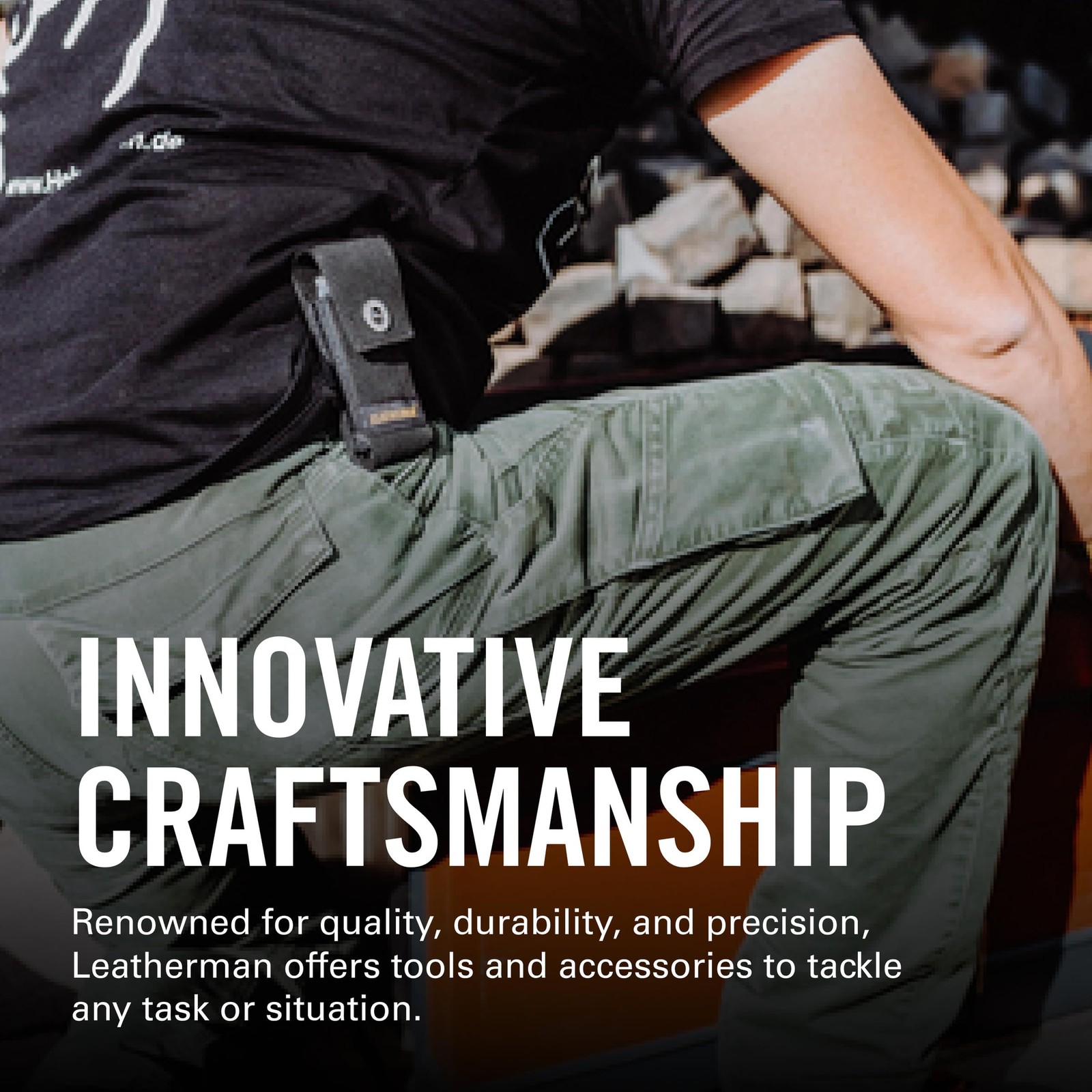 LEATHERMAN Nylon Snap Sheath Fits 3.25-4.5in Multi-Tools, Black, Medium