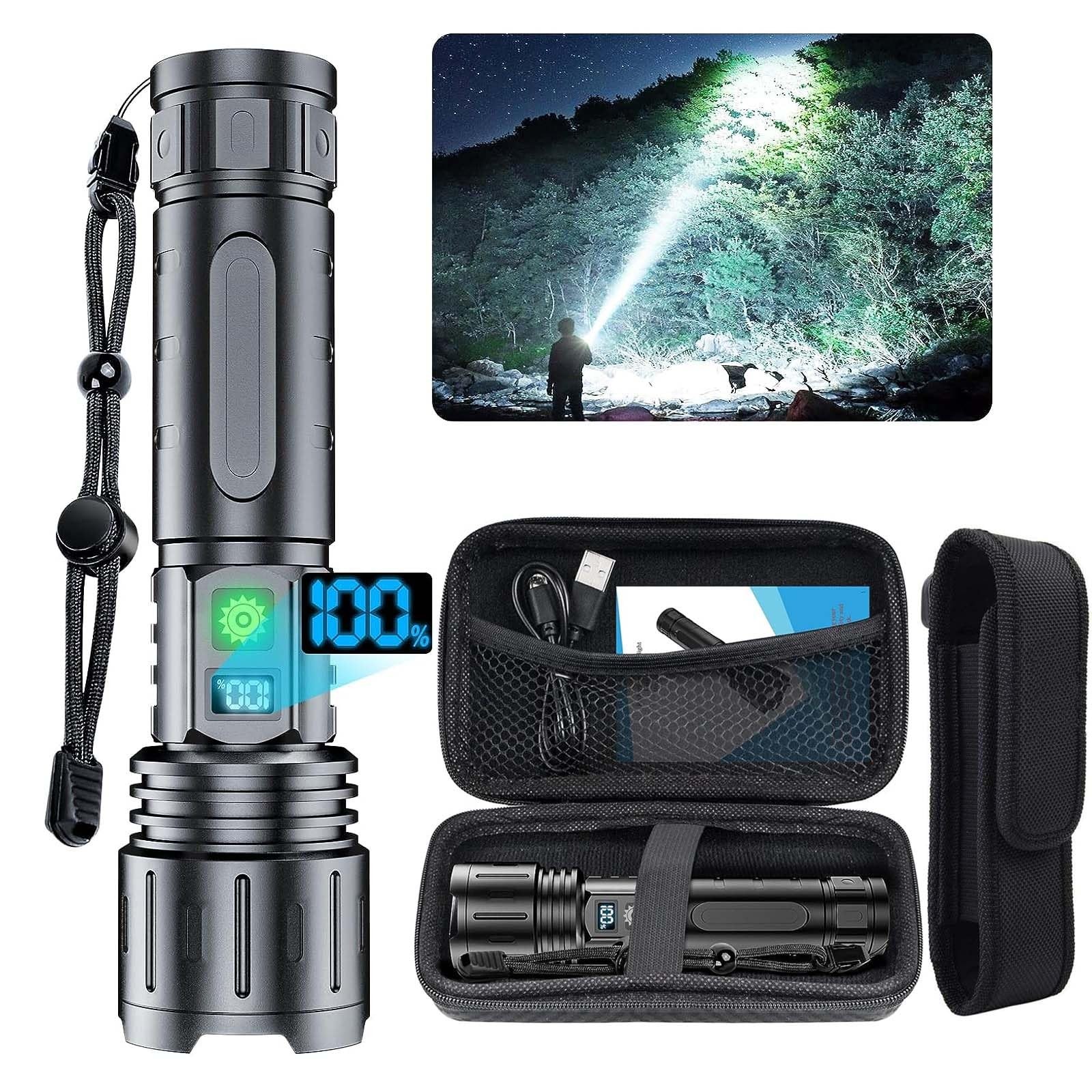 Flashlights 2000 High Lumens Rechargeable – 1500 Meters Long Beam Super Brigh…