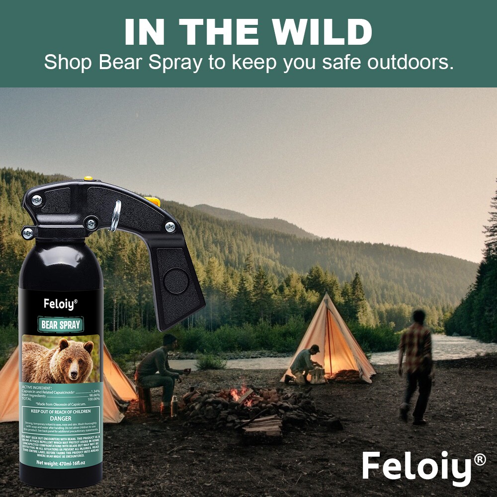 2 Pack Feloiy Bear Repellant Self Defense Spray – 16 oz Bear Attack Deterrent