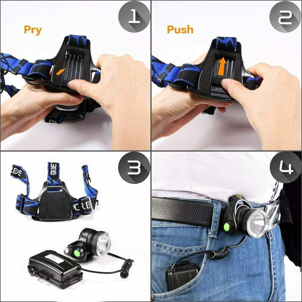 9900000LM Super Bright LED Headlamp Rechargeable Headlight Flashlight Head Torch