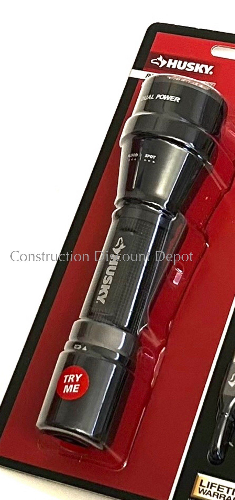 Husky 1800 Lumens Dual Power LED Rechargeable Tactical Focusing Flashlight