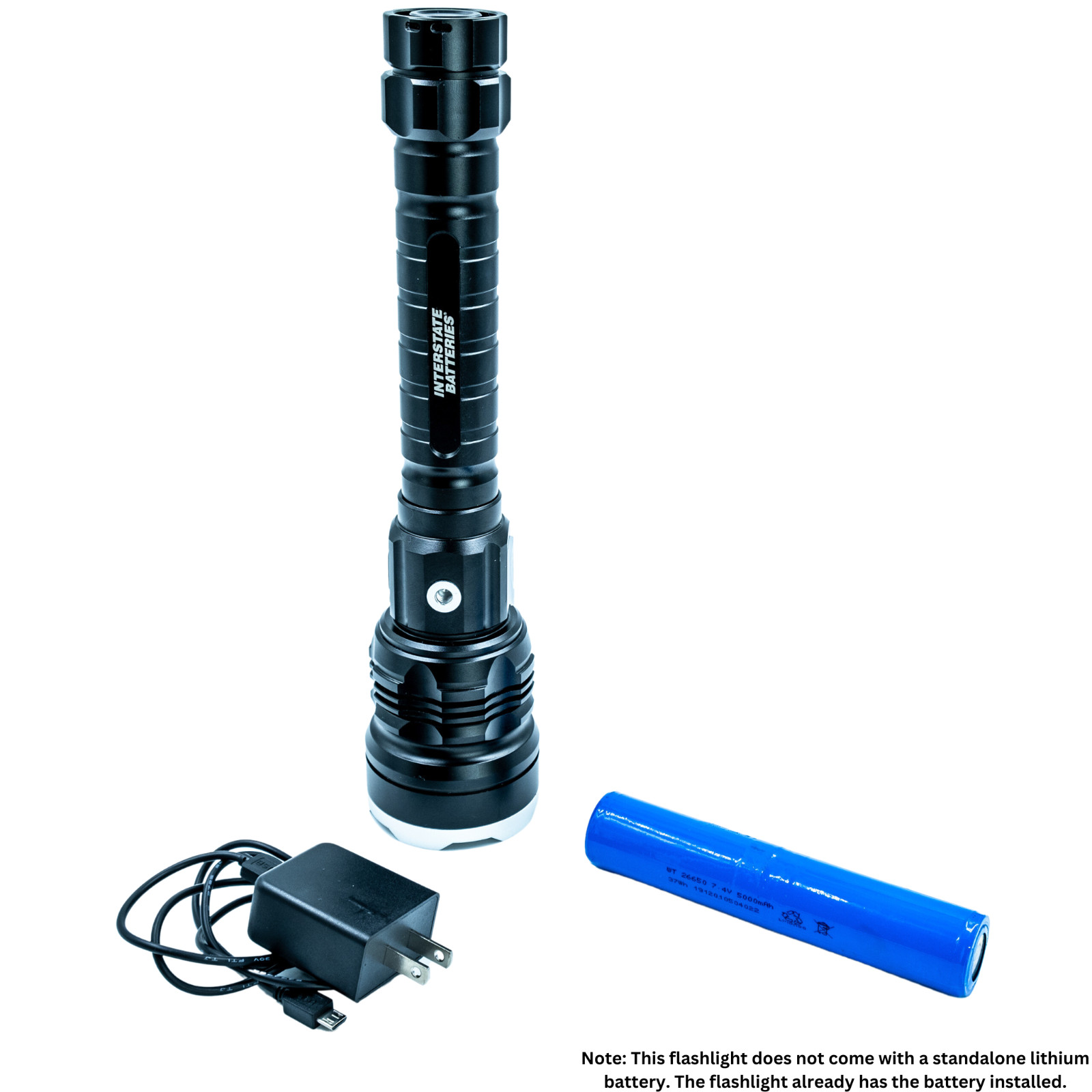 Interstate Batteries Lithium Flashlight 8,000 High Lumen Rechargeable, Mountable