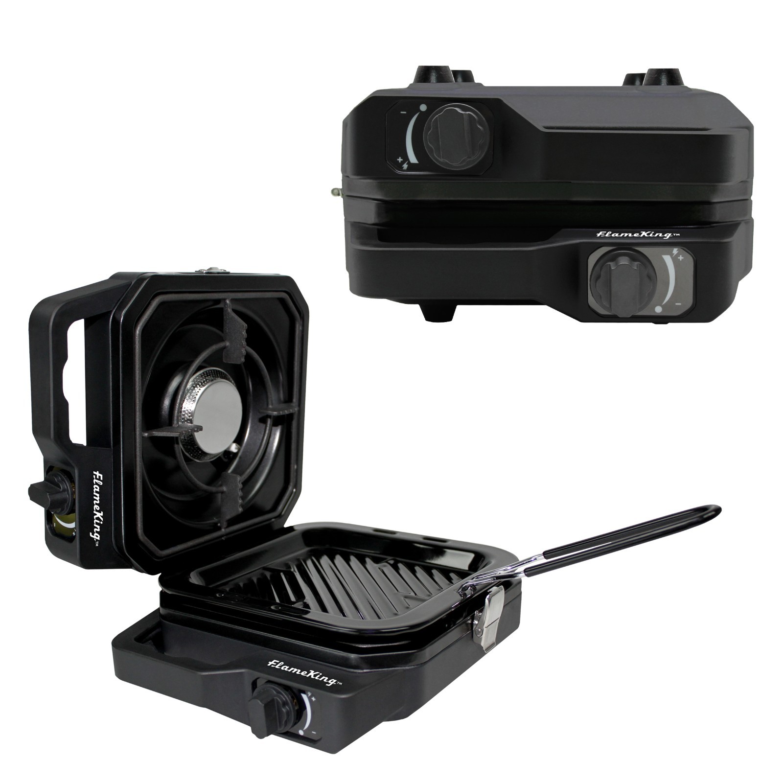Foldable Dual Fuel Butane/Propane Camping Stove with Carry Case-Black