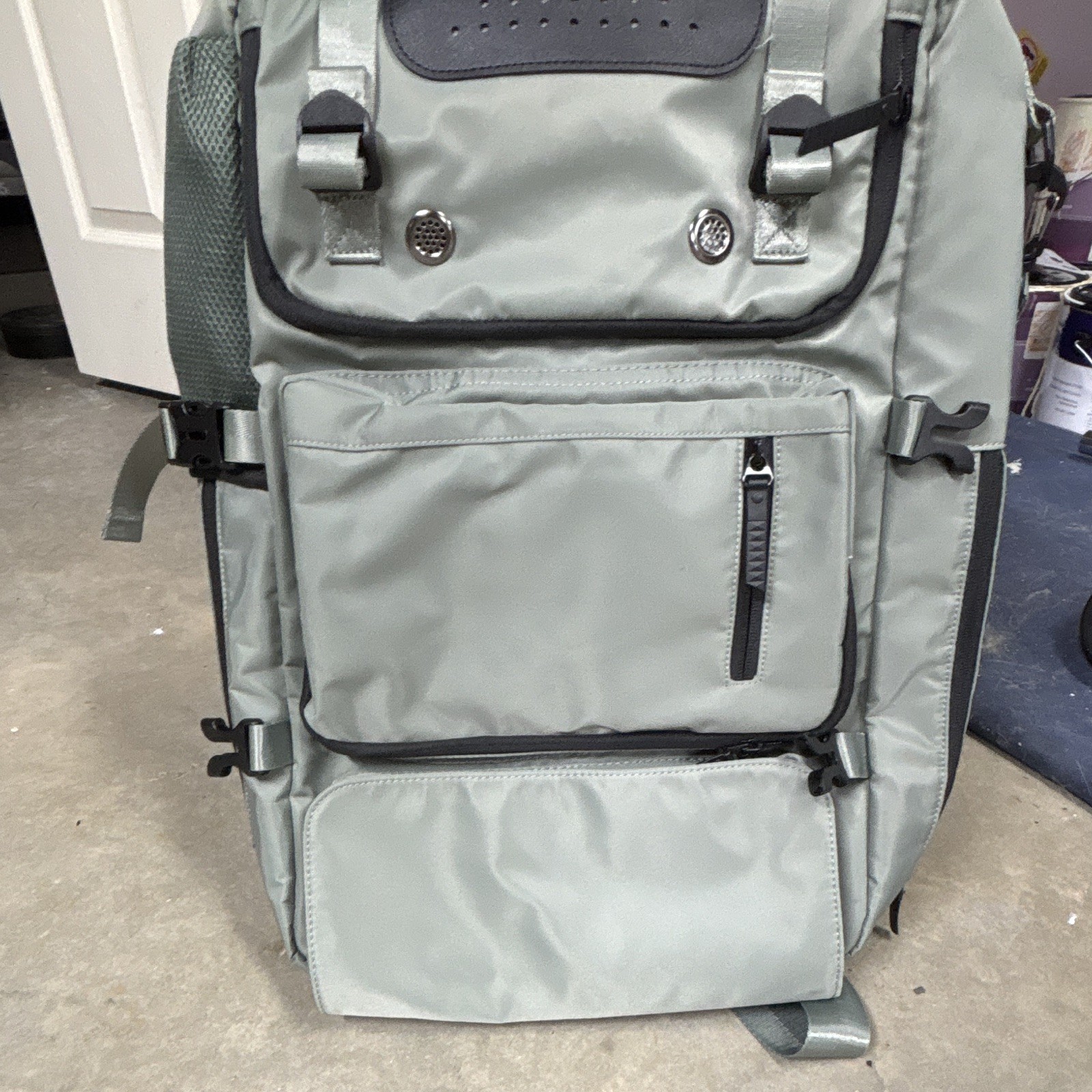Gray Unisex Adult Backpack Multi-Compartment Zip Pockets, Padded Straps