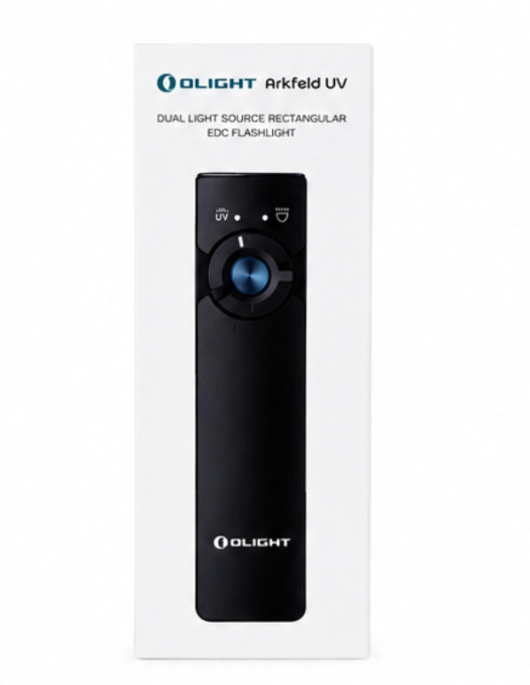 Olight Arkfeld Pro Flat Flashlight with LED Light, UV & Green Beam, 1300 Lumens