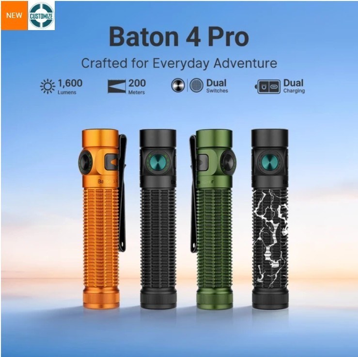 Baton 4 Pro Dual Switch High Lumen Compact EDC Flashlight