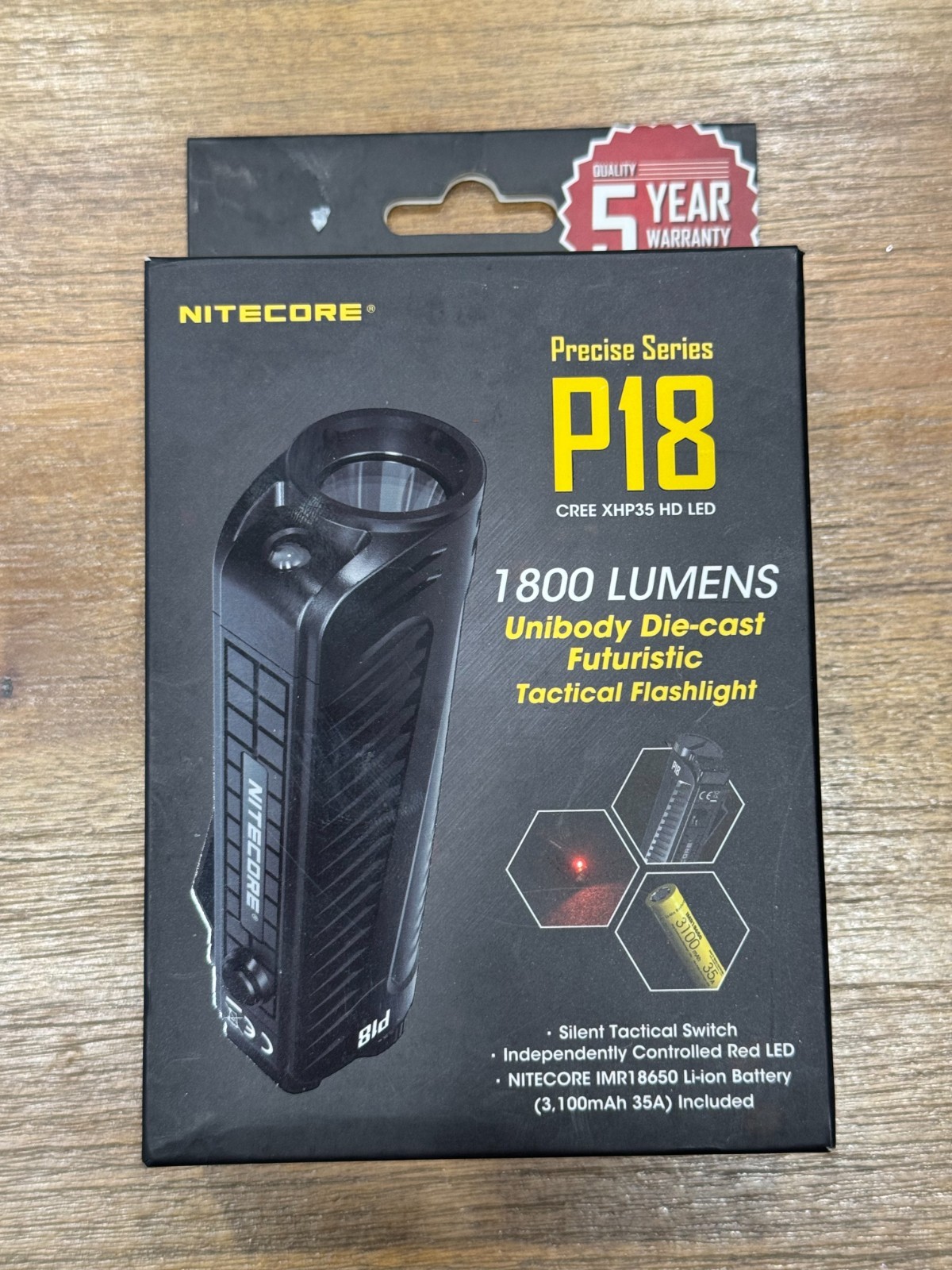 Nitecore Precise Series P18 1 x 18650 Lithium-Ion or 2 x CR123A Flashlight P18