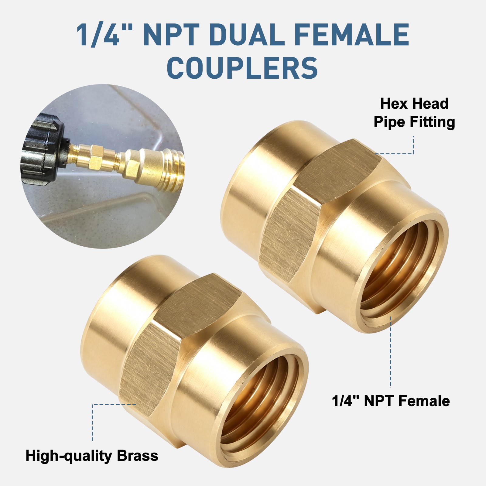 1/4″ NPT Propane Tank Adapter Kit POL to QCC1 Connector Fittings for Grill Stove
