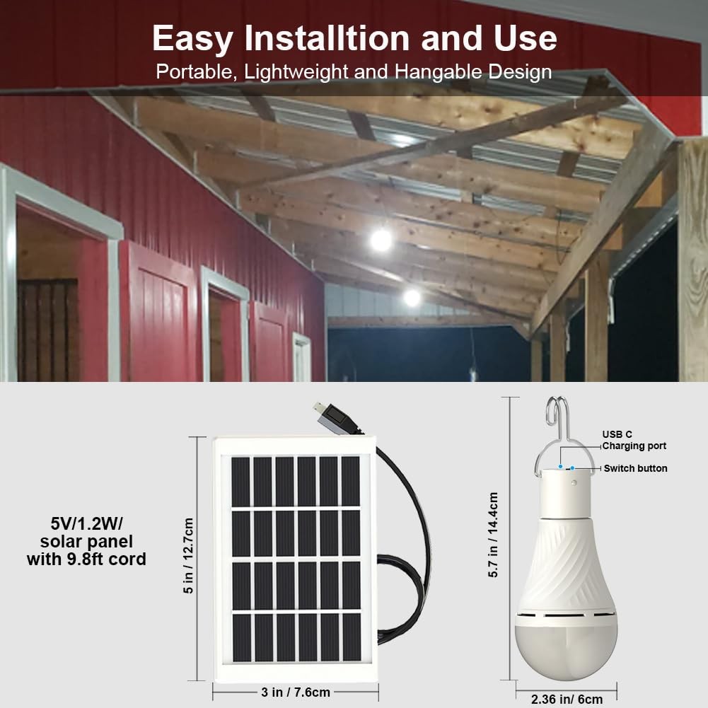 Portable Solar Light with Auto On Off Mode for Indoor Home and Chieken Coop, …
