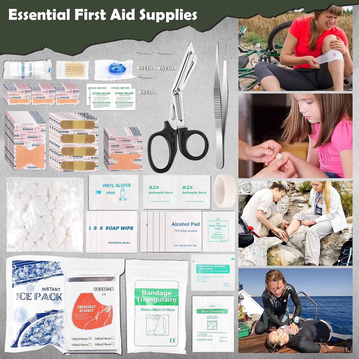 320 PCS Survival Kit, First Aid Gear for Men Dad, Camping Hiking Car Home