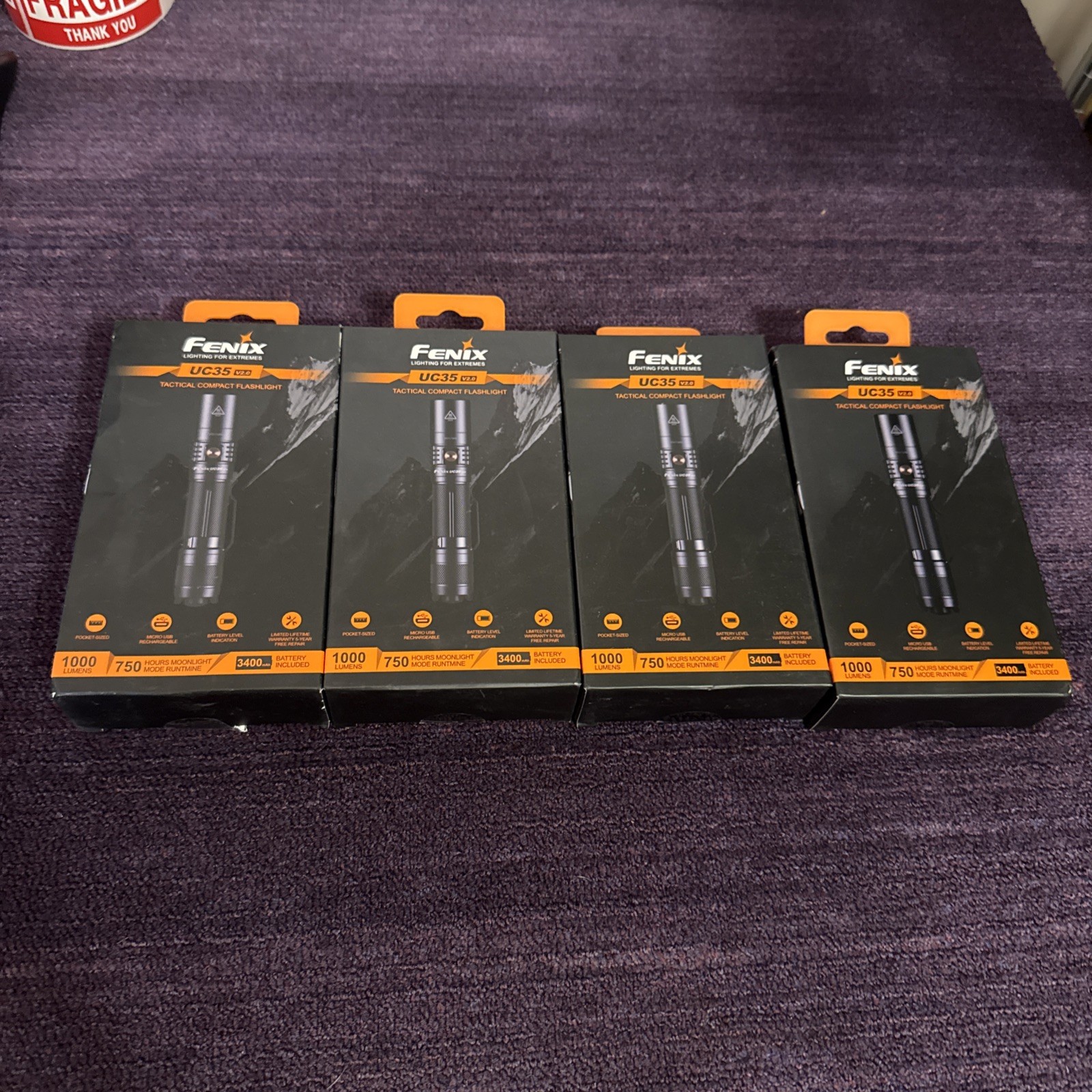Fenix UC35 V2.0 Tactical Compact Flashlight 1000 Lumens New Sold Individually