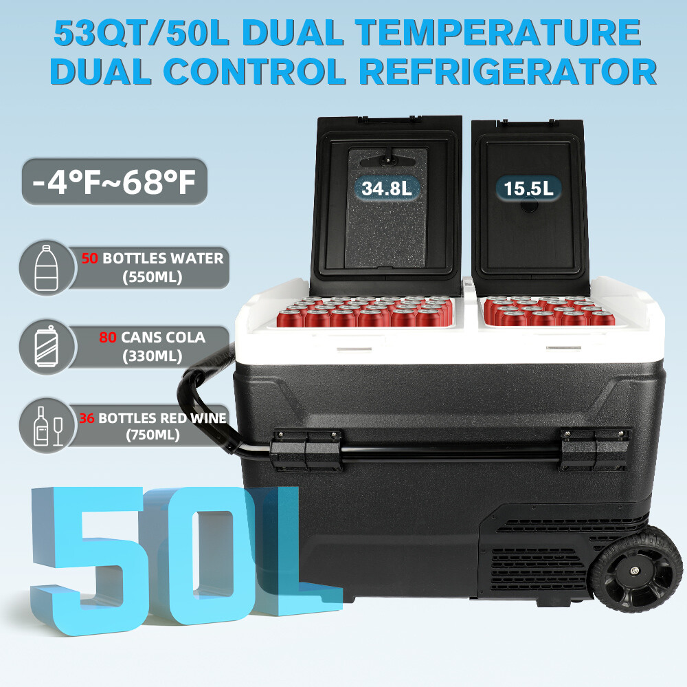 42L/50L Electric Cooler Portable Car Fridge Refrigerator Camping Dual Freezer